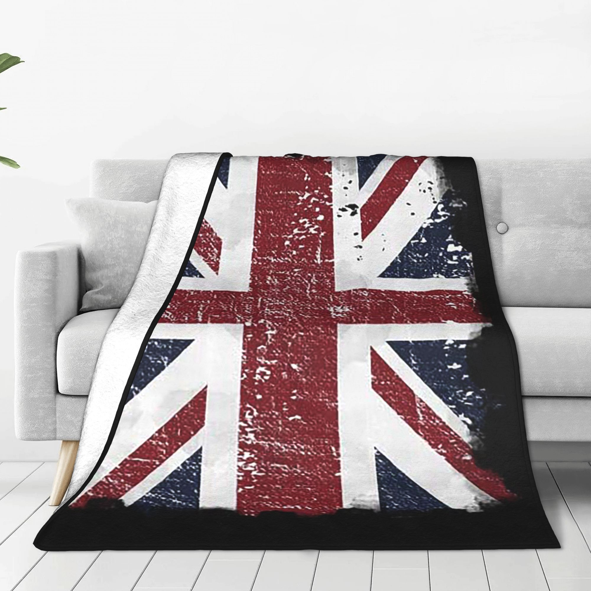 Home Office In Uk - Drapeau britannique en détresse noir gris